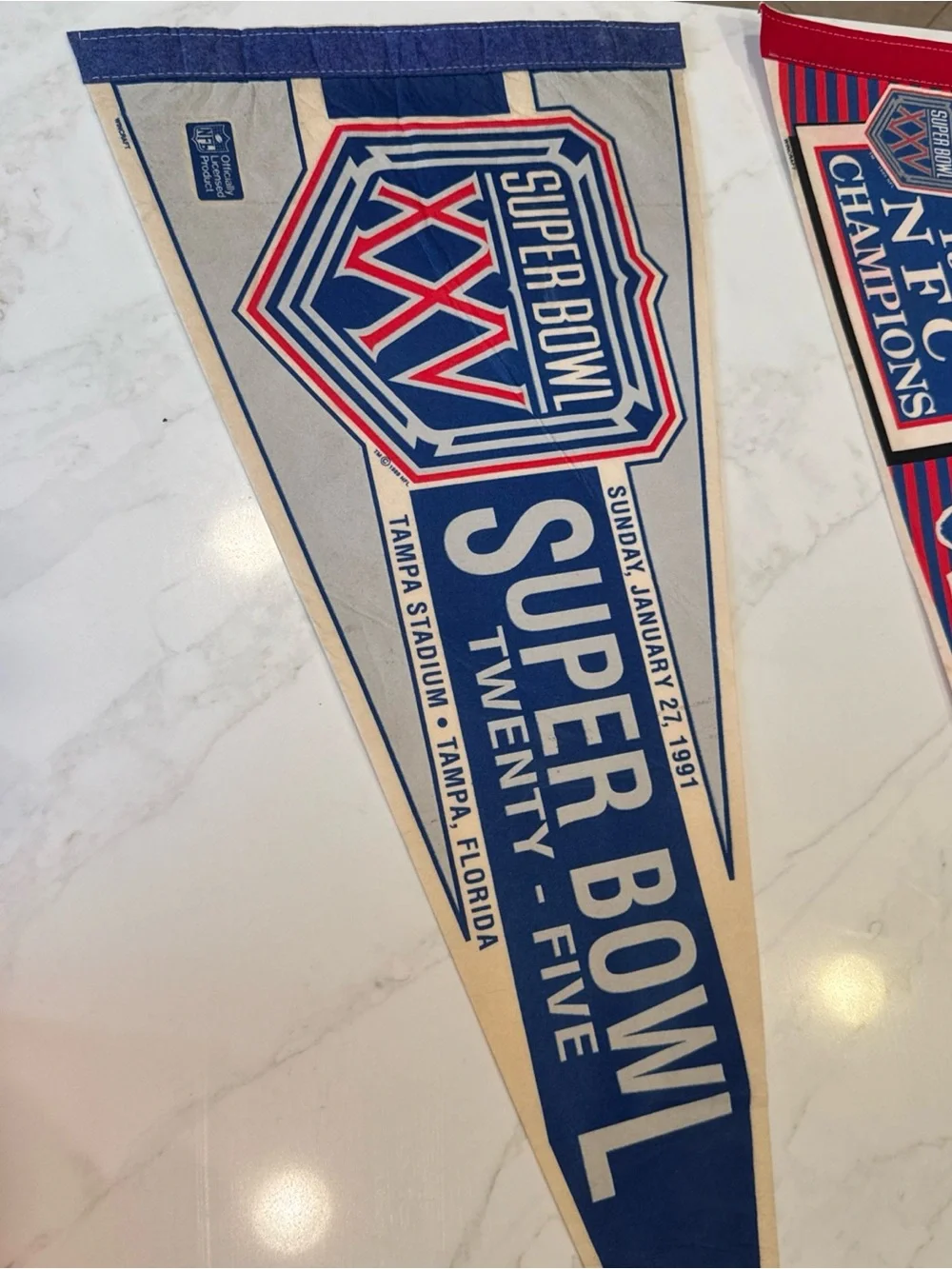 NFL New York Giants Vintage Super Bowl & NFC Champion Pennant Set  1987 Vintage